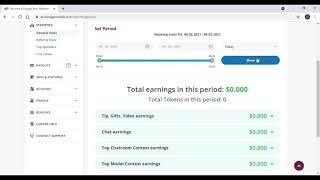 See statistics: earnings on Bongamodels