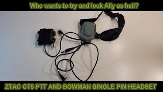 Element Airsoft Ztac-CT5 and Bowman style single pin headset, review.