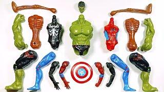 ASSEMBLE TOYS SUPERHEROES SPIDERMAN, MILES MORALES, HULK SMASH AND SIRENHEAD ~ MARVEL'S AVENGERS