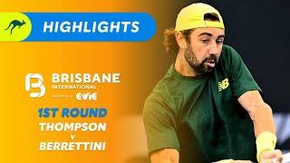 Jordan Thompson v Matteo Berrettini - Brisbane International Highlights | Wide World of Sports