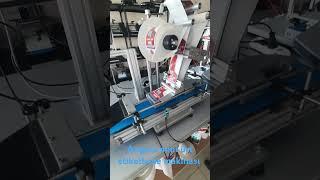 Butik üst etiketleme makinası Angora aplikatör, 1 metre konveyor 2500 adet /saat. Yerli üretim.