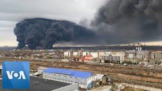 Smoke Billows Over the Port of Odesa In Ukraine After Russian Strikes