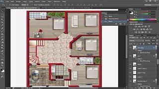 How To Render A Floor Plan in Adobe Photoshop cs6 - Rendering A Floor Plan