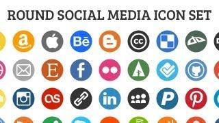 Round Social Media Icon Set - How to make edits in Photoshop