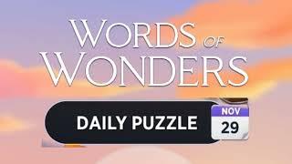 WOW Daily Puzzle Answers November 29 2024 | Words of Wonders