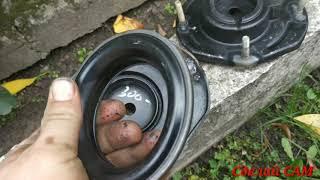 Стучит опорник в передней подвеске, Замена опорного подшипника и опоры.Replacing the support bearing