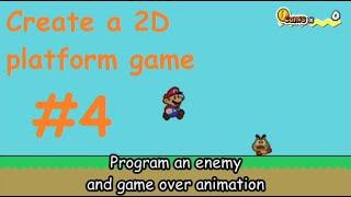 How to make a 2D platform game like Mario on Construct 3 - Tuto #4 Programming an enemy