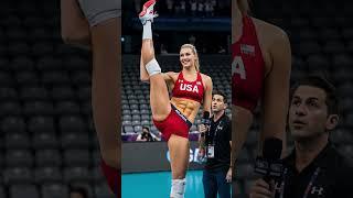Tallest Volleyball Player Female in the World  Raises One Leg High and Show Power #Short #Tallgirl