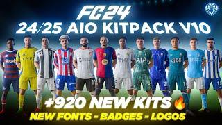 24/25 AIO Kits V10 Mod For FC 24 (+920 New Kits - Fonts - Badges ) TU18.2