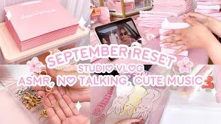 SEPTEMBER RESET | SMALL BUSINESS TO-DO LIST | ASMR, SILENT VLOG, NO TALKING, CUTE MUSIC