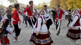 Traditional Iranian Dances at Wedding Celebrations the village | Wood Dancing with Flutes and Dafs