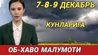 7-8-9 ДЕКАБРЬ КУНЛАРИ УЧУН ОБ ХАВО МАЛУМОТИ, ob havo.