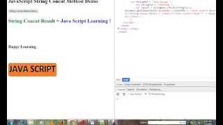 STRING CONCAT METHOD IN JAVA SCRIPT DEMO