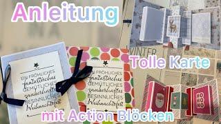 Anleitung besondere Karte ️ Schritt für Schritt  Action Papier️ Kartenkunst Stempel 