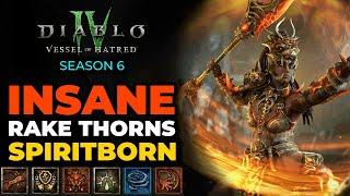 RAKE Thorns Spiritborn Build IS INSANE | Diablo 4 Vessel of Hatred