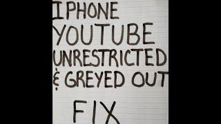 Youtube unrestricted mode greyed out FIX!