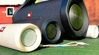 JBL Boombox vs. JBL Charge 3 vs. 3x JBL Flip 4 BASS TEST !!!