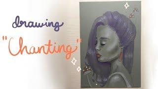 Mixed Media Illustration "Chanting"