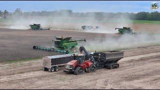 Soybean Harvest 2024 with 3 John Deere X9 1000 Combines | Washington Courthouse Ohio