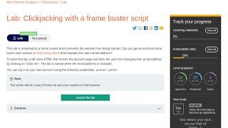 Web Security Academy | Clickjacking | 3 - Clickjacking with a Frame Buster Script