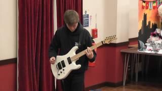 James from Swan YFC playing his guitar at Kent YFC Winter Comps