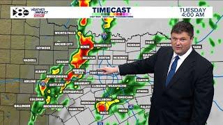 DFW Weather: WFAA Weather Alert issued for Tuesday morning, potential for severe storms