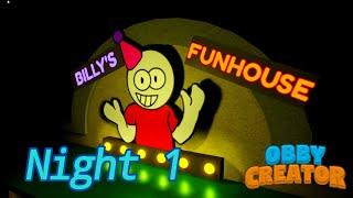 Five Nights In Billys Funhouse Obby Creator | Night 1