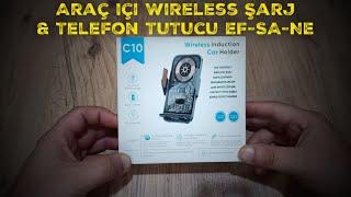 15W Sensörlü Araç Içi Wireless Şarjlı Telefon Tutucu Şeffaf Süper Sessiz Tasarım C10 #otomobil