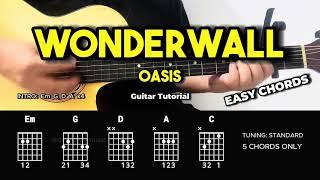 Wonderwall - Oasis | Easy Guitar Chords Tutorial For Beginners (CHORDS & LYRICS) #guitarlesson