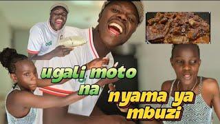 Cooking  ugalina  nyama ya mbuzi at dem wa Facebook  house