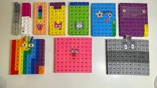 Making Numberblocks 9  times table from MathLink Cubes 넘버블럭스 만들기  マスリンク ナンバーブロックス數字方塊積木九九乘法表製作9的乘法