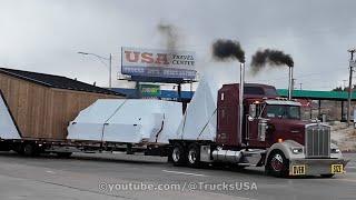 An hour of Arizona highway vehicles, busy delivery truck drivers, bus & car, big semi trucks in USA