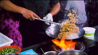 Chinese Street Food -Thick egg fried with 10 eggs, Night Market egg fried rice fried noodles