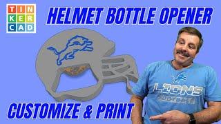 Custom Tinkercad Football Helmet Bottle Opener Bambu Multi Color Project