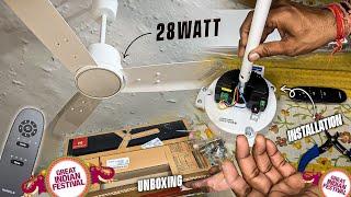 Havells Ambrose Slim 28 Watt BLDC Ceiling Fan Unboxing & Installation | Great Indian Festival Sale 