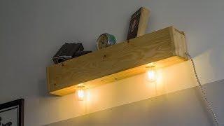 DIY wooden wall light