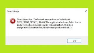 Fix DirectX Function " GetDeviceRemovedReason "  DXGI_ERROR_DEVICE_HUNG_RESET