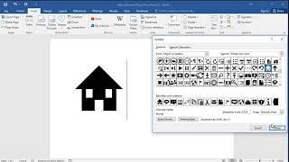 Home symbol in word