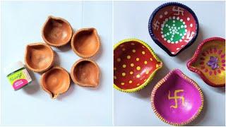 5 Easy Diya Decoration At Home | Diwali 2020 | Rinks Crafts