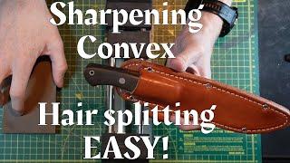 Sharpening convex blades with whetstones