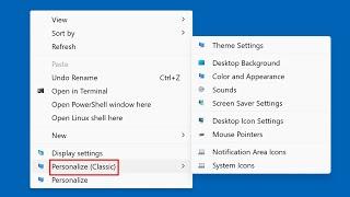 How to Add the Classic Right Click Personalization Context Menu Option to Windows