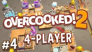 Overcooked 2 - #4 - RUSH HOUR DUMPLINGS! (4 Player Gameplay)