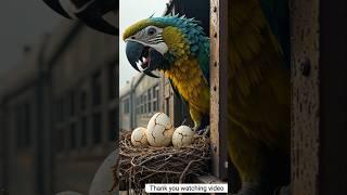 The parrot made its nest on the train window #shorts #story #parrot #train