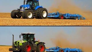 CLAAS XERION 3800 TRAC + NEW HOLLAND T8040 | LEMKEN Rubin Gigant 10 S/800