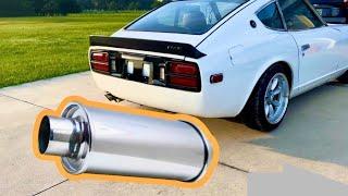 Best Sounding Exhaust For Your L28 Datsun 280Z!  Vibrant 3 Inch Ultra Quiet Resonator!  Sound Clip!