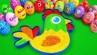 Satisfying ASMR | DIY Making Chicken Bathtub by Mixing Glitter SLIME in Rainbow Eggs CLAY Coloring