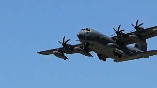 "Knight One One" Lockheed-Martin C-130J Super Hercules in the pattern at KAEX Pass 1 of 2 3.17.25