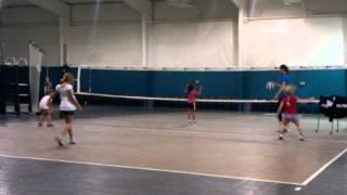 Gaby playing volleyball