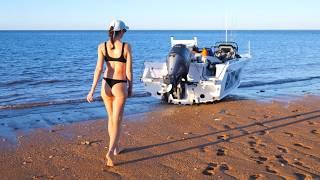 REMOTE ISLAND BOAT CAMPING | Catch and Cook w/ @WildTouring