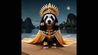 “Moonlit Balance: A Panda’s Journey Across the Sky 